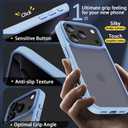 2 x PinLiSheng Matte Case for iPhone 17 Pro Max Case,Shockproof Protective Hard Back Slim Phone Case,Frosted Translucent Back Phone Cover, Anti-Fingerprint - Light Blue