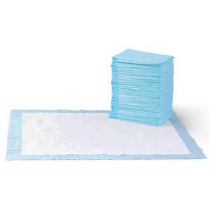 Basics LeakProof Dog and Puppy Potty Training Pee Pads with QuickDry 5Layer Design, Housebreaking, Standard Absorbency, XLarge, 28 x 34 Inch, Blue & White, 60Pack