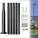 Street Light Pole 20Ft,Street Light Poles for Outdoor Lighting, Solar Street Light Pole Accessory for Street, Patio, Backyard, Basketball Court, Park (Black)