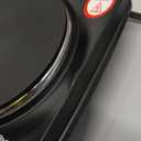 Elite Gourmet ESB-301BF# Countertop Single Cast Iron Burner, 1000 Watts Electric Hot Plate, Temperature Controls, Power Indicator Lights, Easy to Clean, Black