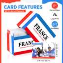 gisgfim 300 Pcs French Vocabulary Flash Cards Beginner Vocab with Pictures French Verb Conjugation Present Tense Memory & Sight Words Essential Translations Learn Language Cards in A Fun & Easy Way