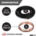 Iron Forge Tools HVAC Line Set Insulation - 25ft 3/4 & 3/8 Seamless Copper AC Line Insulation with .55 inch EPDM Refrigerant Lines for Air Conditioner & Heat Pump