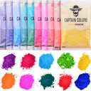 Captain Colors x 100gram Each-Holi, 10 Natural Powders for Color Wars, Fun Runs, Summer Camps, Festivals, 5k Marathons, Gender Reveals, Parties, Fundraisers, and Rangoli