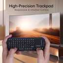 iPazzPort Dual Mode Mini Wireless Keyboard with Touchpad, Bluetooth & 2.4GHz Dual Mode Handheld Remote Controller, Portable Keyboard for Smart TV, Android TV Box, PC, HTPC, Projector