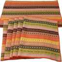 WAZAIGUR Hand Woven with 100% Cotton Placemats Colorful Placemats Braided Ribbed Durable Heat-Insulation Table Mats Set of 6,Orange