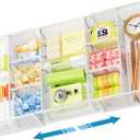 Marbrasse Expandable Desk Drawer Organizer, Mesh Drawer Organizer Tray with 10 Adjustable Compartments, Desk Organizers and Accessories for Office Supplies (Longer Expandable Drawer Organizer-W)