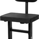 Piano Bench with backrest, Adjustable Music Keyboard Bench Stool Seat with Black Padded Cushion for Keyboard Piano, Professional Heavy Duty Piano Stool Chair with PU Leather for Musicians