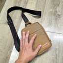 Mini Crossbody Sling Bag, Small Shoulder Backpack, Left & Right Reversible, Brown