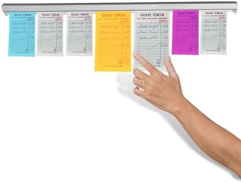 31,5 Inch Aluminum Ticket Holder – 80CM Wall Mounted Check Rack for Office Pubs Ticket Rack Bill Orders Display Rail for Restaurant Bars Kitchen Cafes Rail Restaurant