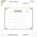 Desk Calendar 2026-2027 - 18 Month Desktop Calendars (Jan 2026–Jun 2027),Large 22x17 Monthly Calendar with Home & Office Floral Desk Pad Calendars (Apricot, 22 * 17)