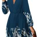 MixShe Summer Dresses for Women 2025 Wedding Guest Dress Fall Fashion Italian Outfits Elegant Classy Homecoming Clothing Plus Size Beach Vacation Clothes (Blue Floral , XL)