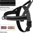 Annchwool No Pull Dog Harness with Soft Padded Handle,Reflective Strip Escape Proof and Quick Fit to Adjust Dog Harness,Easy for Training Walking for Small & Medium and Large Dog(Black, Large)