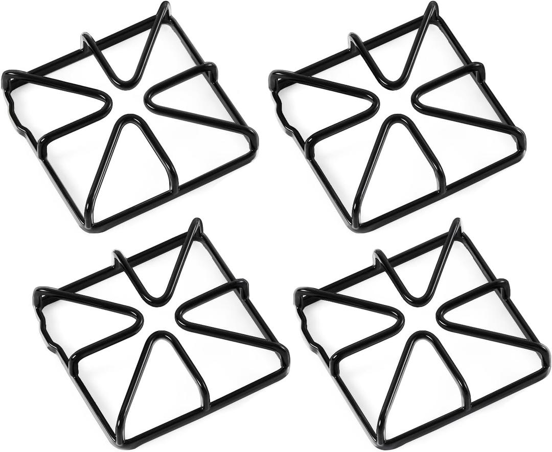 Upgraded WB31X20643 Grates Replacement Parts for GE Stove Parts Burner Grate, GE Cooktop Parts Metal Steel Surface Grate Kenmore Hotpoint Gas Range Parts Stove Top Grate Square Burner Wok Rack 4 pcs