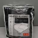 LaffyLo Electric Heated Blanket Full Size 72"84", Breathable & Luxurious Flannel, Soft Warm Gift with Over-Heat Protection, 4 Heating Levels & 10 H Auto Shut Off, Machine Washable, Dark Grey