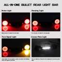 Motorcycle Bullet Rear Light Bar LED Turn Signals Integrated Brake Taillights for Harley Touring Softail Electra Glide Standard Road Glide Custom Street Glide, Black