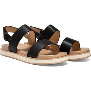 Coutgo Women's Arch Support Adjustable Strap Flat Sandals (8.5, Black)