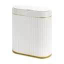 ELPHECO Bathroom Trash Can with lid 2.5 Gallon Waterproof Motion Sensor Wastebasket, Automatic Trash Bin Garbage Bin for Bedroom and Office White with Golden Trim