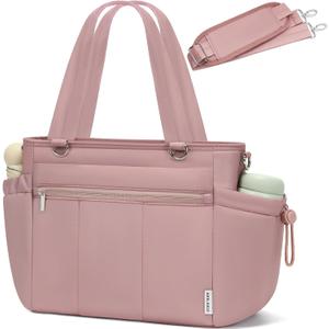 Lunch Box for Women Lunch Bag Tote - Soft Lightweight Large Lunchbox - Insulated Cooler Bag with Adjustable Shoulder Strap for Adult Work Office Camping Outdoor Picnic Travel Beach Shopping 10L Pink