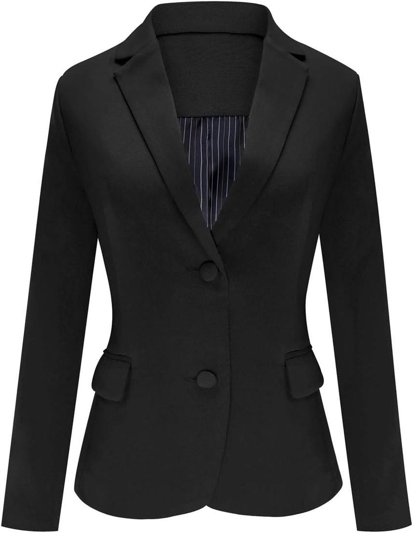 luvamia Women's Long Sleeve Formal Notch Lapel Button Down Blazer Pockets Jacket (XX-Large)