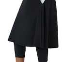 ANIVIVO Women Long Knee Length Skirt with Capris Leggings,Skirted Leggings with High Waisted Zipper Pockets
(X-Large)