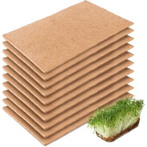 10 Pack Jute Grow Mat for Microgreens, 10" X 20" Hydroponic Grow Pads for Growing Tray Sprouting Trays Jute Fiber Seed Starter Planting for Micro Greens & Wheatgrass