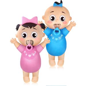 Poen 2 Pcs Inflatable Blow up Costume for Adult 96'' Baby Costume for Baby Shower Cosplay Gender Reveal Party (Green, L)