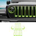 Grille Grill Insert+Headlight Turn Light Cover Compatible with 2018-2023 Jeep Wrangler JL JLU Sport/Sport S Only,Not for Sahara,Rubicon 4xe(Green)