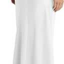 Hybrid & Company Women's Stretch Lightweight Flowy Maxi Skirt Casual Fold Over Waist, Made in USA (White, XXXL)