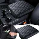 Sinvanho Center Console Cover for 2013-2018 Ram 1500 & 2013-2024 Dodge Ram 2500/3500/1500 Classic Model, PU Leather Armrest Cover Middle Console Cover Accessories with Hidden Pockets, Jump Seat Only