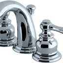 Kingston Brass KB911AL Victorian Mini Widespread Lavatory Faucet with Brass Pop-Up, Polished Chrome, 4-Inch Adjustable Center