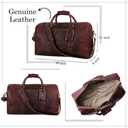 Aaron Leather Duffle Bag for Men & Women, 30L Travel Overnight Weekender Garment Duffel Bags, Carry On Mens Weekend Bag for Business, Traveling, Luggage Bag - Walnut