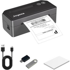 Joysea Thermal Shipping Label Printer, 4x6 Wireless Bluetooth Label Maker for Small Business, Mailing Label Printer Works with Ebay, Amazon, Shopify, USPS&More, Black