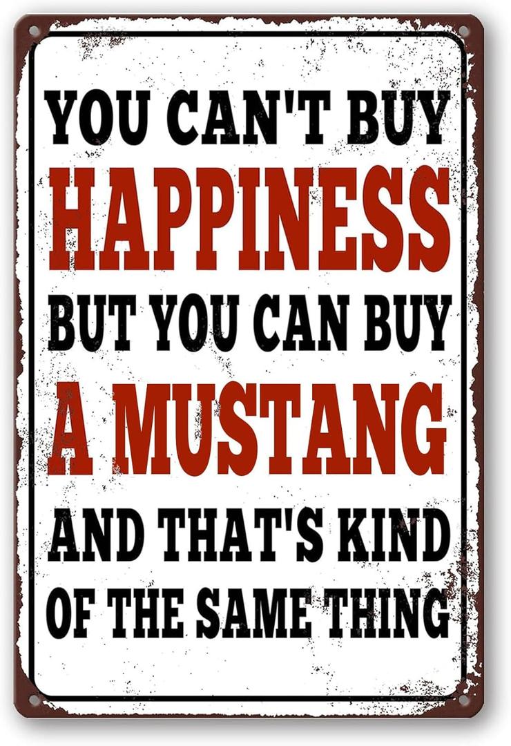 Mustang Sign, Mustang Accessories, Vintage Metal Mustang Signs