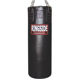 Ringside Leather Heavy Bag, Punching Bag for Boxing Training and Workout, 65 lbs, Includes Heavy Bag Chain and Swivel (Black)