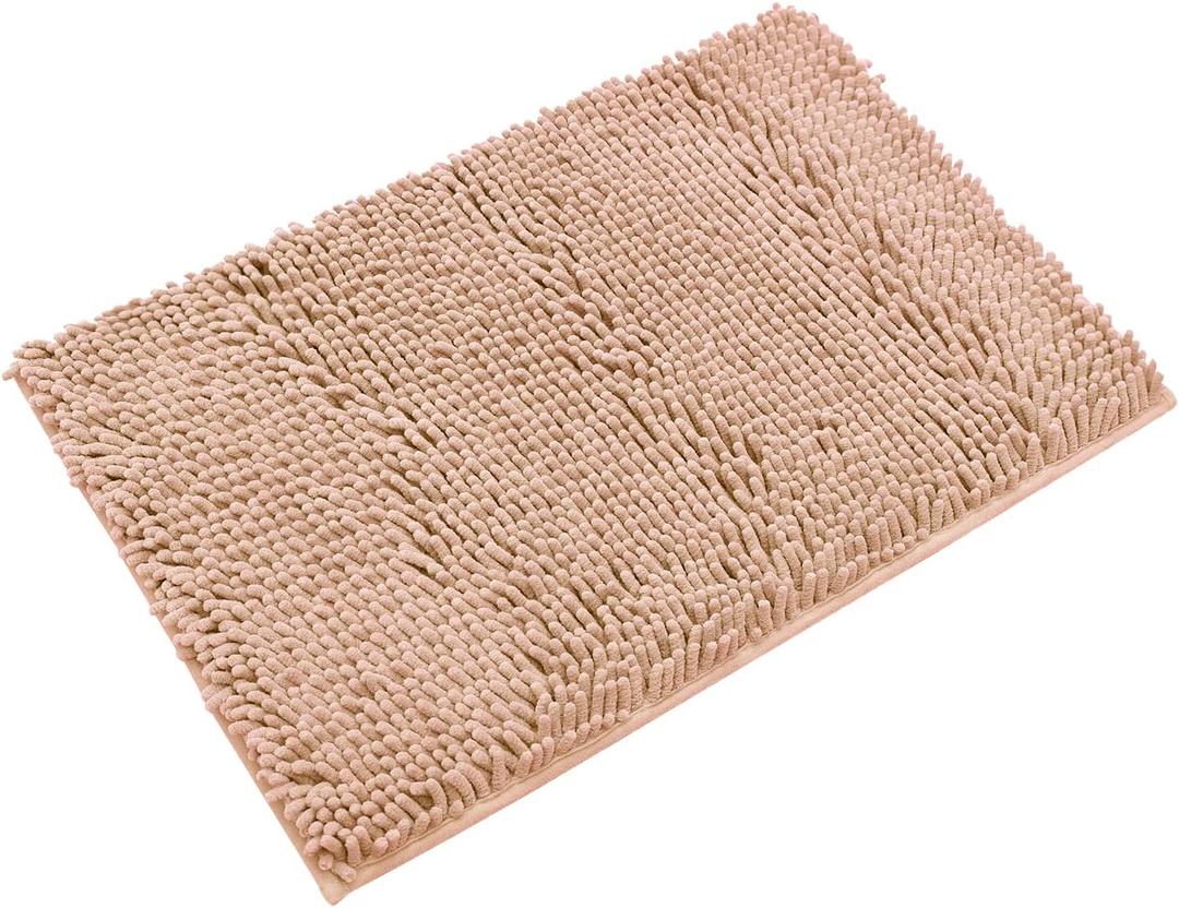 Non-Slip Bath Rug,Extra Soft Microfiber Bedroom Shag Carpet with Anti-Slip Backing,Water/Dust Absorbent Fast Dry Shower Mat,Sound Insulated Stairs Pad,Machine Washable (Camel,23 x 35 Inches)