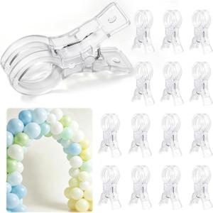2 x 15 Pack Balloon Arch Clips, Transparent Plastic Spring Clamps for Backdrop, 3.5 Inch Clear Heavy Duty Clip for Balloon Arch Supplies Birthday Wedding Decoration Craft Photography Studio