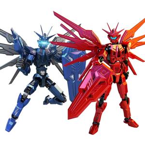 T13 Action Figure 2Pack Sets  Already Assembled 3D Printed Collectible Toy with Dummy 13, Titan 13 Robot T-13 Model Dummy Toys Kit for 6 7 8 9 10 11 12 Years Old Kids Gift & Adults (Blue and Red)
