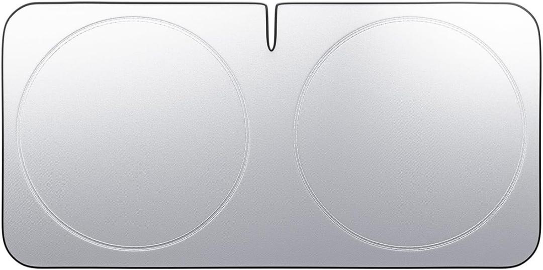 Lamicall Car Windshield Sun Shade - [4 Layers Nano Coating][Light and Thin] Foldable Front Window Sunshade, UV Block, Auto Interior Protection, 64"x32" Windshield Cover for Medium Sedan, SUV (Medium)