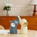 Cute Elephant Couple Sculpture Statue - 6.3" Resin Figurines Decor for Home Office Shelf - Anniversary Birthday Gift for Women Mom Wife Girlfriend - Lucky Good Luck Charm Ornament