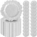 50 Pcs Silver Charger Plates 13" Round Charger Plates Bulk Reef Chargers for Dinner Plate Decorative Silver Plastic Chargers Plate for Wedding Party Event Baby Bridal Shower Dinner Table Decoration
