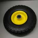 MaxAuto 10 Inch Solid Rubber Tires 4.10 3.50-4 Flat Free Tire 4.10/3.50-4 Tire and Wheel, 2.25" Offset Hub, 5/8" Bearings, for Hand Truck, Trolley, Garden Cart, Lawn Mower, Garden Wagon, Wheelbarrow