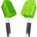 ITTAHO 2 Pack Car Wash Brush, Tire Brush for Cleaning Tires, Soft & Stiff Bristle Wheel Cleaner, Car Cleaning Supplies for Wheels, Rims, Carpet, Truck, SUV, Moto, RV, Motorcycle (Green)