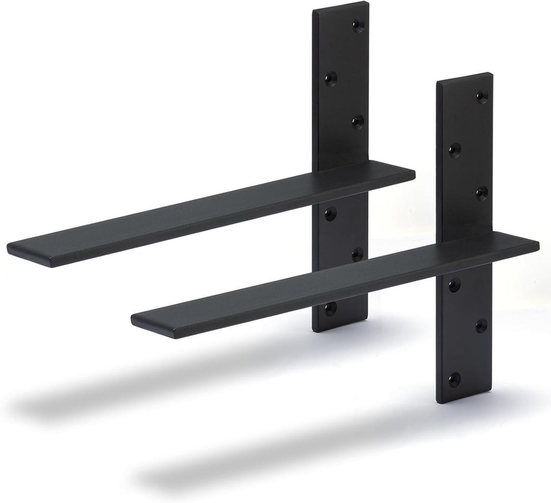 Free Hanging Countertop Support Bracket 18" Lx2.5 W 2 Pack Hidden Floating Wall Bracket 3/8" Thick Heavy Duty Shelf Bracket for Floating Bars,Bench Seats,Vanities
