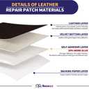 Leather Repair Patch Tape Kit, Self Adhesive Leather Repair for Furniture, Couch, Sofa, Car Seats,Office Chair,Vinyl Repair Kit.30inx16in