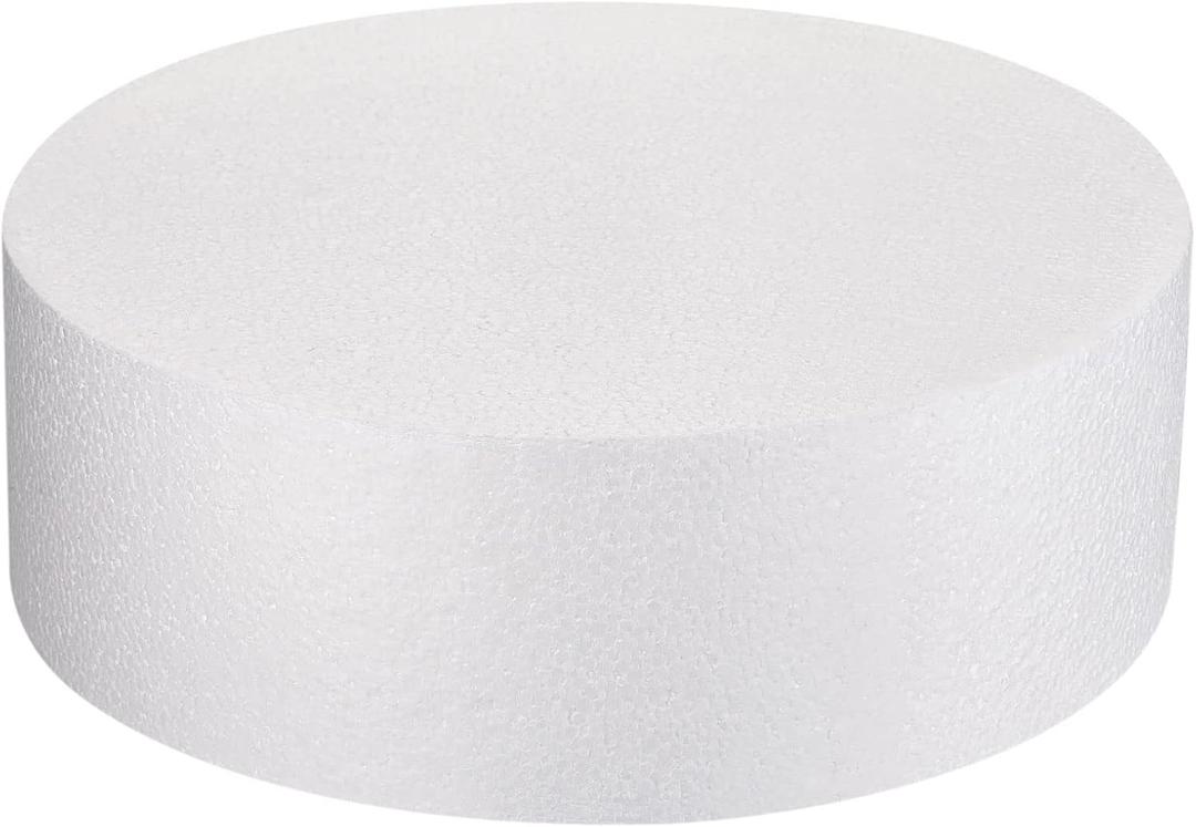 MECCANIXITY Round Foam Cake Dummy 4 Inch x 10 Inch(HxD) Circle Dummy Cake Set for Wedding Cakes, Birthday Cakes, Crafts, and Window Displays