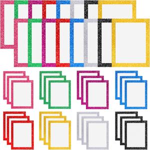 Glenmal 32 Pieces 11" x 14" Glitter Poster Board Glitter Frame Poster Board Cardstock Paper Colored Paper Shining Craft Cardstock for School Project Christmas Wedding Classroom Birthday DIY Craft