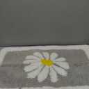 Rugs Mat, White Flower Bath Rugs Fluffy Soft Superfine Fiber Rugs Non Slip Bath Mat Machine Wash Plush Bathroom Rug for Bathroom Shower Room (16"24", Gray) (Grey)