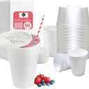 16 OZ Foam Cups With Lids for Hot & Cold Drinks, USA-Made 50-Pack.Ideal Styrofoam Coffee Cups, Insulating To-Go Cups for Soda, Tea, Juice - Sturdy, Disposable & comparable to Industry standard 16J16