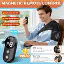 Cordless Shoulder Heating Pad with Massage, Heated Shoulder Wrap, Detachable Magnetic Controller Heated Shoulder Brace for Pain Relief with 5 Heats and Vibration Modes (Black)