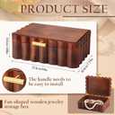 Nosiny Scalloped Wooden Jewelry Box Trinket Organizer with Lid Fan Shaped Decorative Storage Box for Keepsake, Rings, Earrings, Photos, Home Nightstand Dresser Display, 7.25 x 10 x 3.88 Inches